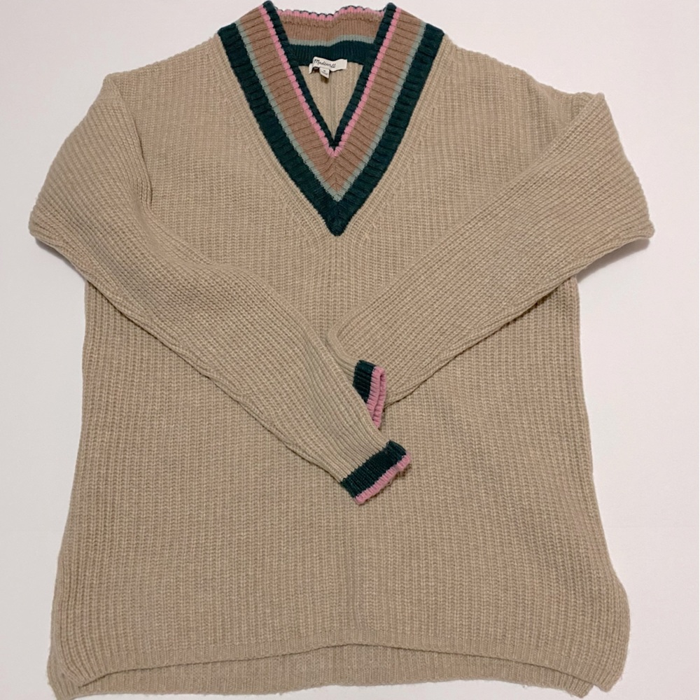 Madewell Tipped Forrest V-Neck sweater